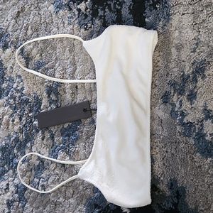 White terry cloth bathing suits top